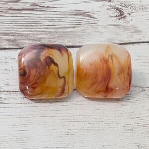 Vintage Stud Earrings For Pierced Ears Unusual Brown & Amber Tones